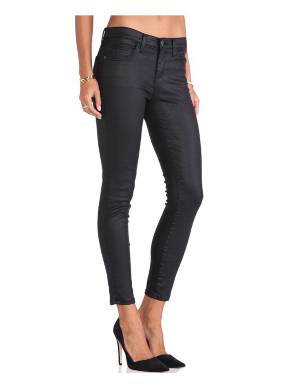 Current Elliott - Soho Zip Stiletto - Black Coated - 28 NWT